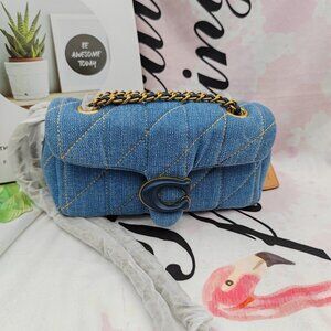 Coach Quilted TABBY 20 Shoulder Bag blue